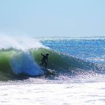 Surfing on Long Beach last fall